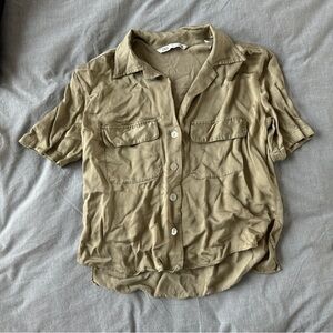 Zara Army green/ Brown top blouse